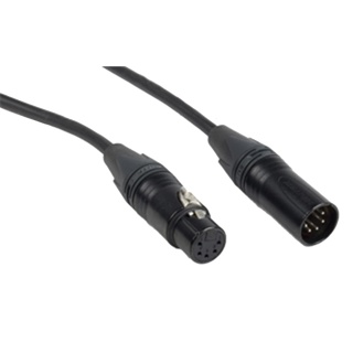 Neutrik XLR DMX kabel 5-pin 0,5m zwart