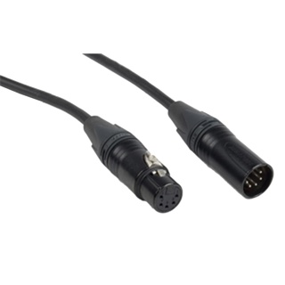 Neutrik XLR DMX kabel 5-pin 5m zwart