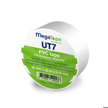 MegaTape PVC vloertape UT7 33m rol 38mm wit